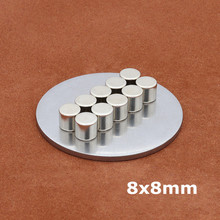 10pcs 8 x 8 mm Super Strong powerful magnetic Rare Earth Neodymium Magnets N35 NdFeB 8*8 mm Round Permanent Craft Fridge Magnet 2024 - buy cheap