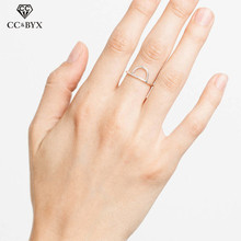CC 925 кольца из нержавеющей стали для женщин розовый золотой цвет. Полый Середина Кольца Драгоценные ювелирные изделия геометрическая форма вечерние подарки YD15504 2024 - купить недорого