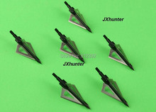 free shiping 24pcs crossbow arrow broadhead 100 grain 2'' cut diameter 3 solid blades arrow head tip 2024 - buy cheap