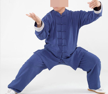 Conjunto wushu roupa de treino kung fu, uniforme de outono e inverno para taiji cinza/azul/vermelho 2024 - compre barato