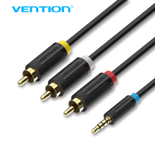 Vention 3,5 мм до 3 RCA аудио кабель адаптер 1,5 м/2 м Высокое качество Штекерный разъем Aux кабель для Android TV Box динамик Ipod 2024 - купить недорого