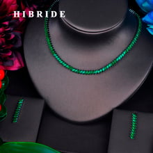 HIBRIDE Luxury Brazil Style Green Cubic Zirconia Jewelry Sets For Women Bride Necklace Set Wedding Dress Accessories N-381 2024 - buy cheap