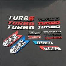 TURBO Emblem Logo Letters Bar Chrome Metal Zinc Car Styling Refitting Fender Trunk 3D Sticker for Cruze Geely BMW Benz Audi VW 2024 - buy cheap