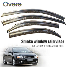 OVERE NEW 1Set Smoke Window Rain Visor For Kia Cerato Sedan 2008-2018 Car-styling ABS Vent Sun Deflectors Guard Accessories 2024 - buy cheap