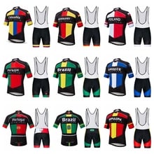 Men Cycling Jersey Set Short Sleeve MTB Bike Bicycle GEL Shorts Colombia Germany Poland Brazil Spain Portugal Maillot Ciclismo 2024 - buy cheap