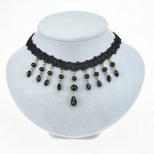 Женское винтажное ожерелье ручной работы, черное кружевное ожерелье, 2017 2024 - купить недорого
