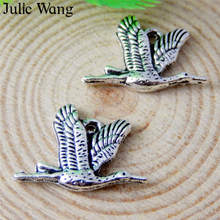 Li wang pingentes de prata antigos de pássaros, 20 peças de pingentes em liga de ganso selvagem para fazer joias, colar e brincos, acessório de brincos 2024 - compre barato