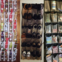 Organizador de sapatos para porta sobre parede, 12/24 bolsos, organizador de closet 2024 - compre barato