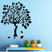 ZOOYOO Coffee Bean Trees Wall Decals Home Decoration Living Room Bedroom Murals Wall Sticker Self Adhesive Wallpaper 2024 - buy cheap