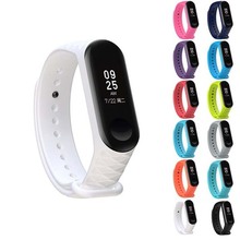 Новый браслет с бриллиантовым узором для Xiaomi Mi Band 3, спортивные часы с ремешком, силиконовый ремешок на запястье для xiaomi mi band 3, ремешок Miband 3 2024 - купить недорого