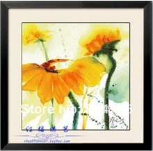 Embroidery Package Classical Yellow Wave Ink Flower  Cross Stitch  Free Shipping 2024 - buy cheap