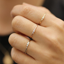 Anéis finos de ouro rosa para mulheres, joias simples de dedos e bijuterias para mulheres, presente para meninas, 3 cores 2024 - compre barato