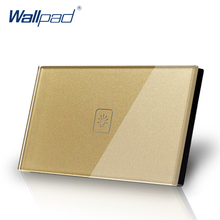 1 Gang 1 Way 118*72mm Wallpad Gold Glass Touch Screen Switch Panel,  110V-250V US Standard Wall Switch , Free Shipping 2024 - buy cheap