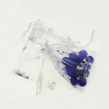 Sacos de presente de borboleta branca e dourada, 9*12cm, 100 peças, para joias/casamento/natal/aniversário, saco com alças, em organza 2024 - compre barato