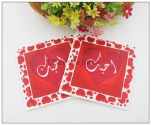 [RainLoong] Red Arabic Wedding Paper Napkins 2 ply Festive & Party Tissue Decoration Guardanapo 33cm*33cm 1 pack (20pcs/pack) 2024 - buy cheap