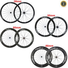 WILEE 700C 38mm 50mm 60mm 88mm depth Tubular Clincher Carbon Wheelset Racing Bicycle Road Bike Cycling Carbon Wheels China Wheel 2024 - buy cheap