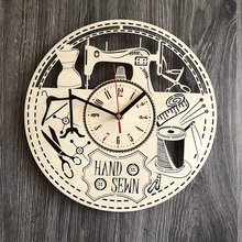 Costura relógio de parede feito de madeira decorar sua casa com relógios de arte moderna reloj de pared 3d decoração da quinta 2024 - compre barato