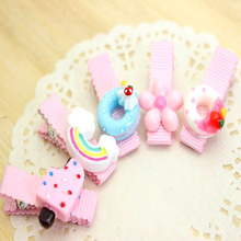 2 PCS New Design Cute Girls Hairpins Polymer Clay Stereo Cartoon Biscuits Candy Hair Clips Child Barrette Kids Hair Accessories 2024 - buy cheap