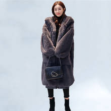 Oversized Winter Warm hooded Jacket women Thicken Long Coat Solid color Faux Fur Coat Women Casual Women Fur Faux Jacket Outwear 2024 - buy cheap