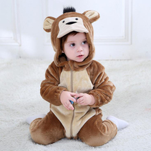 Flanela do bebê animal macaco kigurumi pijamas roupas recém-nascido anime macacão infantil macacão cosplay outfit macacão com capuz 2024 - compre barato