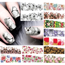 12 pieces beauty water transfer nail art stickers decals nails decorations accessoires manicure tools flower pattern 7384 2024 - buy cheap