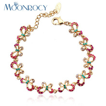 Moonrocy frete grátis pulseira borboleta cristal austríaco moda atacado joia multicolor cristal para presente para mulheres 2024 - compre barato