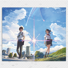 Love Animated Film Your Name Poster, Anime Kimi no na wa Movie Wall Picture, Mitsuha Miyamizu Taki Tachibana Prints Art Decor 2024 - buy cheap