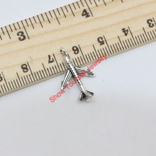 20pcs Vintage Tibetan Silver Tone  Plated Plane Charms Beads Pendants for Jewelry Making DIY Handmade 23x15mm D106 2024 - buy cheap