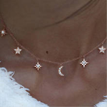 IPARAM 2019 новейшая мода ожерелье-чокер звезда луна кулон цепочка Золотая печень женская летняя Бижутерия хороший подарок 2024 - купить недорого