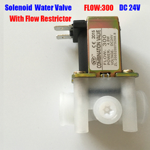 water filter Solenoid electronic Water Valve 24V DC 1/4" Inlet Feed With Flow 300cc  restrictor Reverse Osmosis water Purifier 2024 - buy cheap