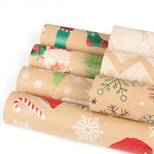 10 piezas de papel de envolver regalos de Navidad, muñeco de nieve, Santa Claus, papel brillante para manualidades, embalaje de Caja de Regalos de Año Nuevo 2024 - compra barato