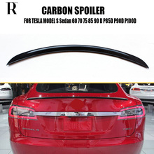 Спойлер на задний багажник, крыло для Tesla Model S Sedan 60 70 75 85 90 D P85D P90D P100D 2012-2019 глянцевый спойлер из углеродного волокна 2024 - купить недорого