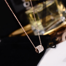 YUN RUO-collar con colgante de cilindro de circón para mujer, Color oro rosa, joya de acero de titanio, de lujo, a la moda, no se destiñe, novedad de 2018 2024 - compra barato