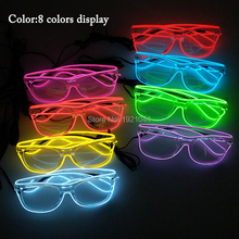 Rave Costume Props LED Neon Light up 10pieces EL Wire Glasses Glowing Product for Night Club Supplies Party DIY Decor 2024 - buy cheap