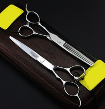 customize name 5.5" 6" left-hand hair scissors brand barber salon hair dressing tool cutting thinning set Japan hair scissor 2024 - buy cheap