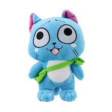 27cm New Fairy Tail Happy Plush Toys Cartoon Animal Blue Cat Standing Soft Plush Stuffed Doll Toys For Kids Gifts 2024 - buy cheap