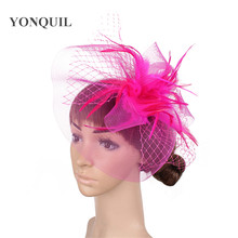 Chapéu fascinator feminino, chapéu top de crinolina para festa de casamento, acessório de cabelo 2024 - compre barato