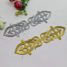Yackalasi apliques bordados de ouro 6 estilos, apliques para cosplay, patches de ferro em flor, fantasia vintage 18*5cm 2024 - compre barato