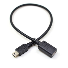 Мини USB кабель 5 Pin папа-мама USB 3,1 Тип C Мини-кабель передачи данных адаптер конвертер зарядный кабель длина 25 см 2024 - купить недорого