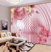 Cortina 3D personalizada para decoración del hogar, visillo con diseño de flores y Swan, para dormitorio, opaca, para ventana 2024 - compra barato