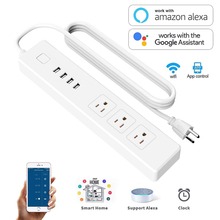 Home Smart Wifi Power Strip,Voice Remote Control Multi 4 USB Plug Outlet Device,Works with For Amazon Alexa and Google Assistant 2024 - buy cheap