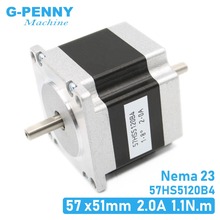 NEMA23-motor paso a paso de doble eje 57X51mm 2.0A 1.1N.m, motor paso a paso 157ozin de doble eje Nema 23 CNC para impresora 3D 2024 - compra barato