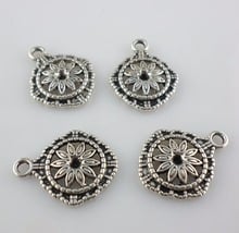 40pcs Tibetan Silver Flower Charms Crafts Pendants Beads 14x17mm Jewelry Findings 2024 - buy cheap