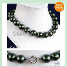 10mm Natural south sea black shell pearl necklace length:18''inchs Fashion woman's jewelry Free shipping NF12 2024 - buy cheap