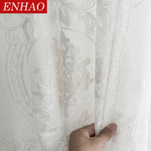 ENHAO Embroidered Tulle Curtains for Living Room Bedroom Kitchen White Floral Voile Sheer Curtains for Window Linen Curtains 2024 - buy cheap