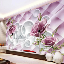 Beibehang 3d murais personalizados de sala de estar quarto poliéster 3d três-dimensional vintage flor abstrata murais decoração de casa 2024 - compre barato