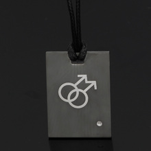 Men stainless steel LGBT Gay Pride necklace 2024 - buy cheap
