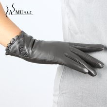 New Women's Gloves Genuine Leather Gloves Winter Driving Warm Woman Soft Plus Velvet Fashion Female High-quality Mittens 2024 - buy cheap
