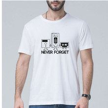 Мужская футболка с коротким рукавом и принтом «Never Forget», Спортивная футболка с дисковой кассета VHS Tech Geek размера плюс, лето 2019 2024 - купить недорого