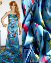 Novo tecido de renda francesa para costura de organza tecido de seda para cortinas tule laço azul impresso vestido têxtil 2024 - compre barato